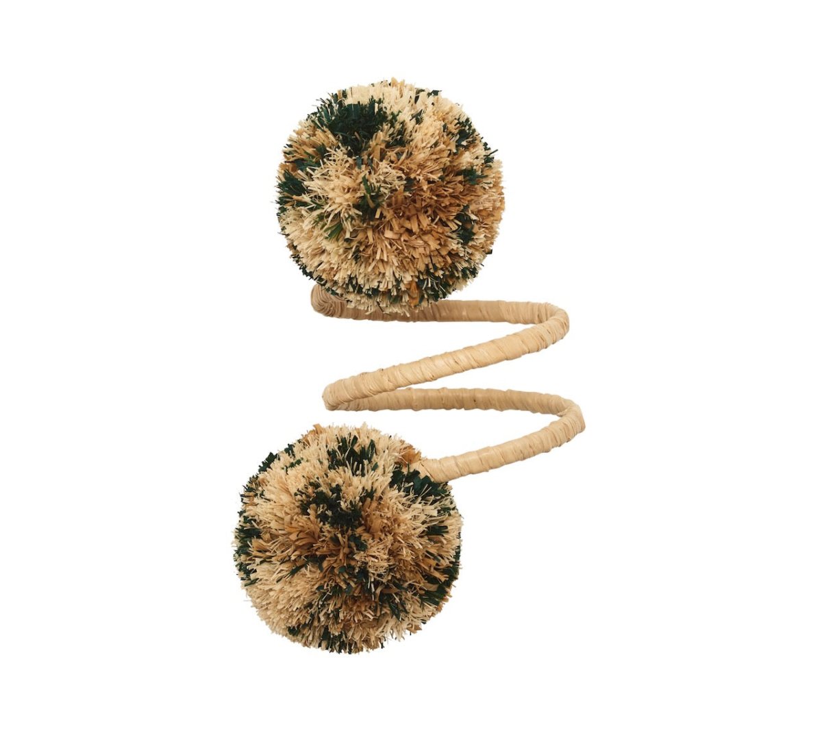 Kim Seybert Casbah Napkin Rings Set of 4 in Natural & Green by Kim Seybert - Natural/Green Set of 4 Napkin Rings - 2.1"L x 4"W x 2.8"H at FIG LINENS AND HOME - 1