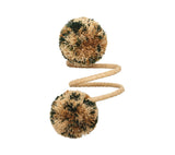 Kim Seybert Casbah Napkin Rings Set of 4 in Natural & Green by Kim Seybert - Natural/Green Set of 4 Napkin Rings - 2.1"L x 4"W x 2.8"H at FIG LINENS AND HOME - 1