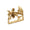 Kim Seybert Orchid Napkin Rings Set of 4 in Gold by Kim Seybert - Gold Set of 4 Napkin Rings - 3.25" L x 2.25" W x 2.3" H at FIG LINENS AND HOME - 1