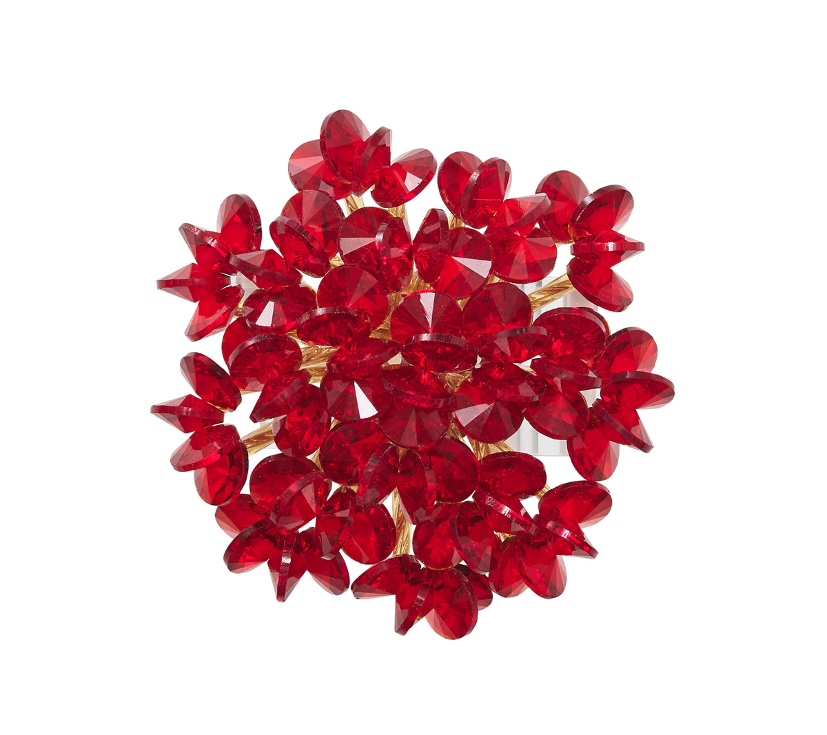 Aster Napkin Ring in Red, Set of 4 Kim Seybert - top view at Fig Linens and Home