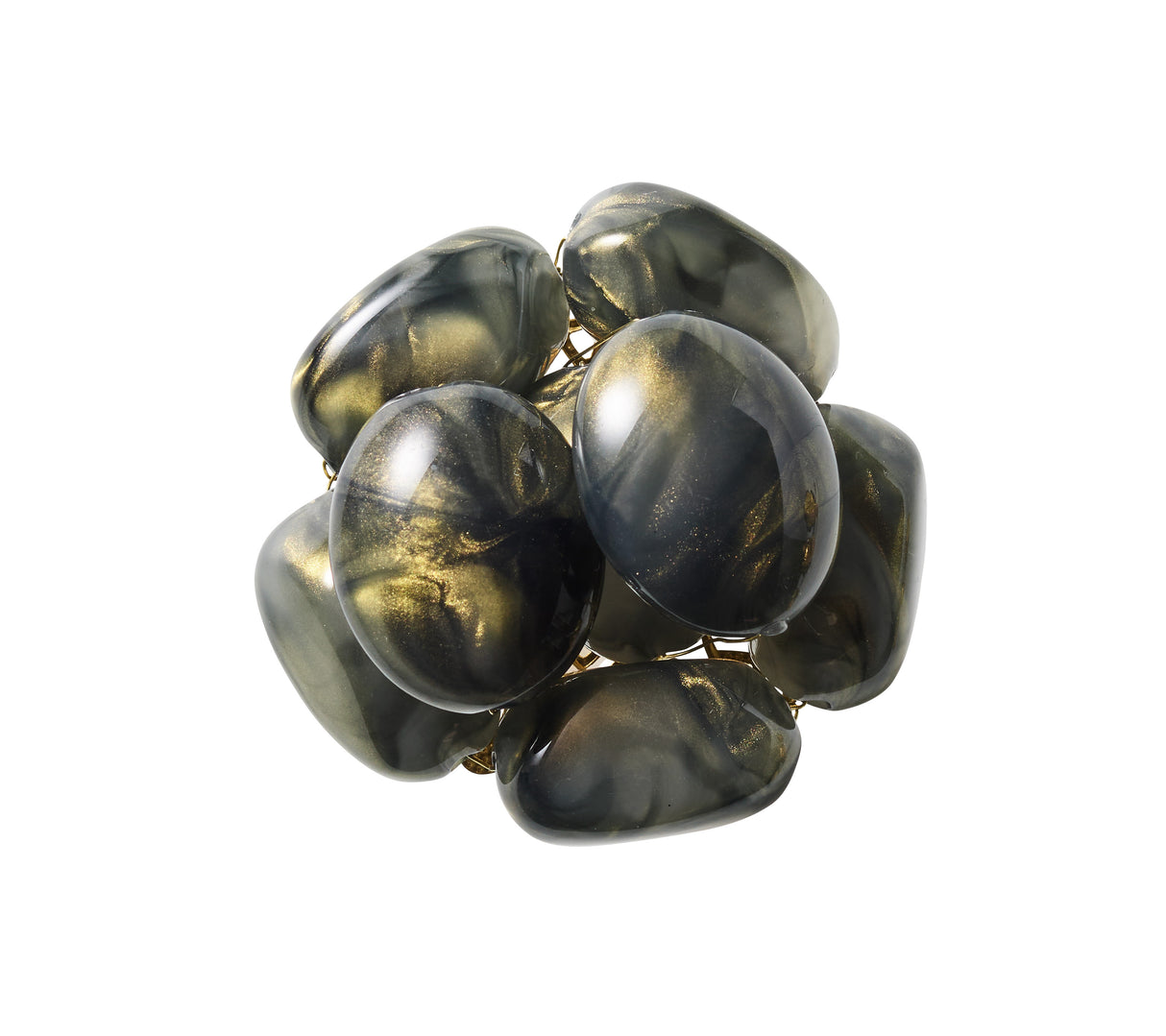 Bonton Napkin Ring in Gray & Gold, Set of 4 Kim Seybert at Fig Linens and Home - View 2