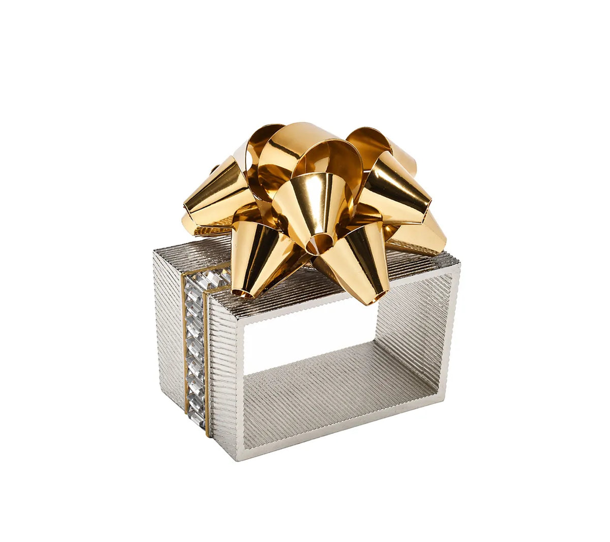 Holiday Bow Gold/Silver Napkin Ring | Kim Seybert at Fig Linens and Home