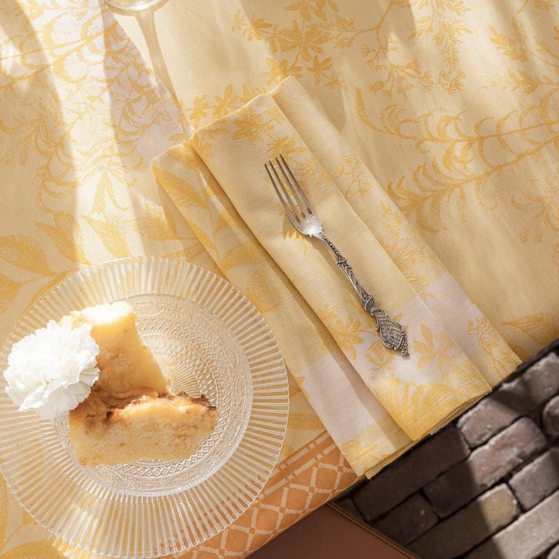 Cloth Napkin - Jardin d'eden yellow napkin by le jacquard français