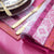 Pink Napkin on Table - Mumbai Fuchsia Napkin by Le Jacquard Français