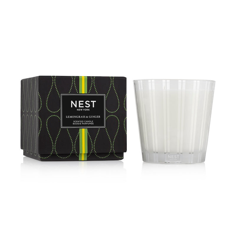 Lemongrass &amp; Ginger 3-Wick Candle by Nest - Fig Linens and Home Candles