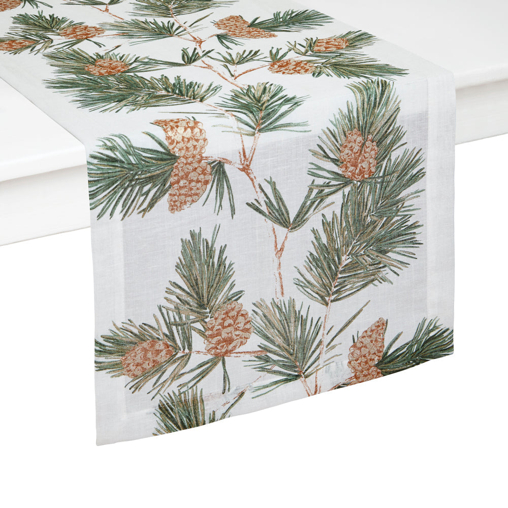 Newbury White Table Runner | Mode Living at Fig Linens and Home