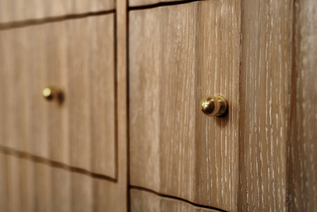 Odin Cerused Oak Double Sink Bath Vanity - Two Sink Bathroom Vanity Detail View