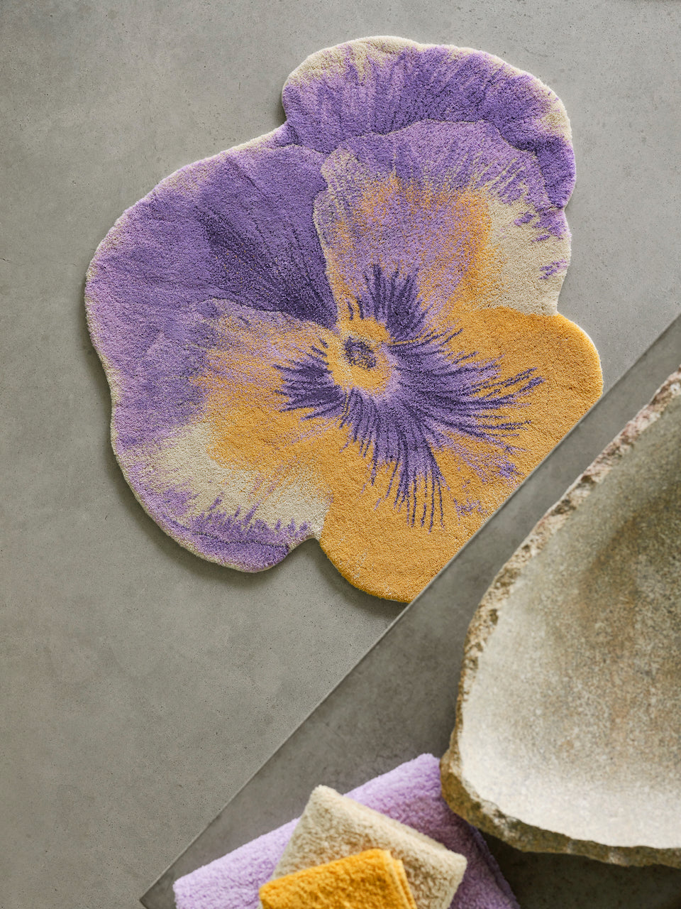 Pansy Bath Rug 35X39 Curcuma 870 by Abyss Habidecor at Fig Linens and Home - View 3