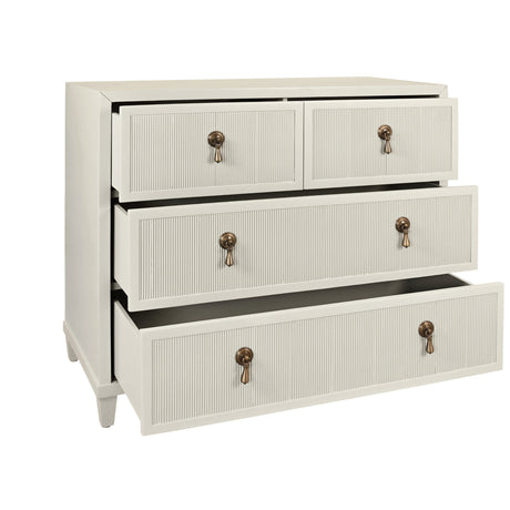 Dresser Drawers Open View - Pascal Antique White Dresser by Worlds Away at Fig Linens and Home