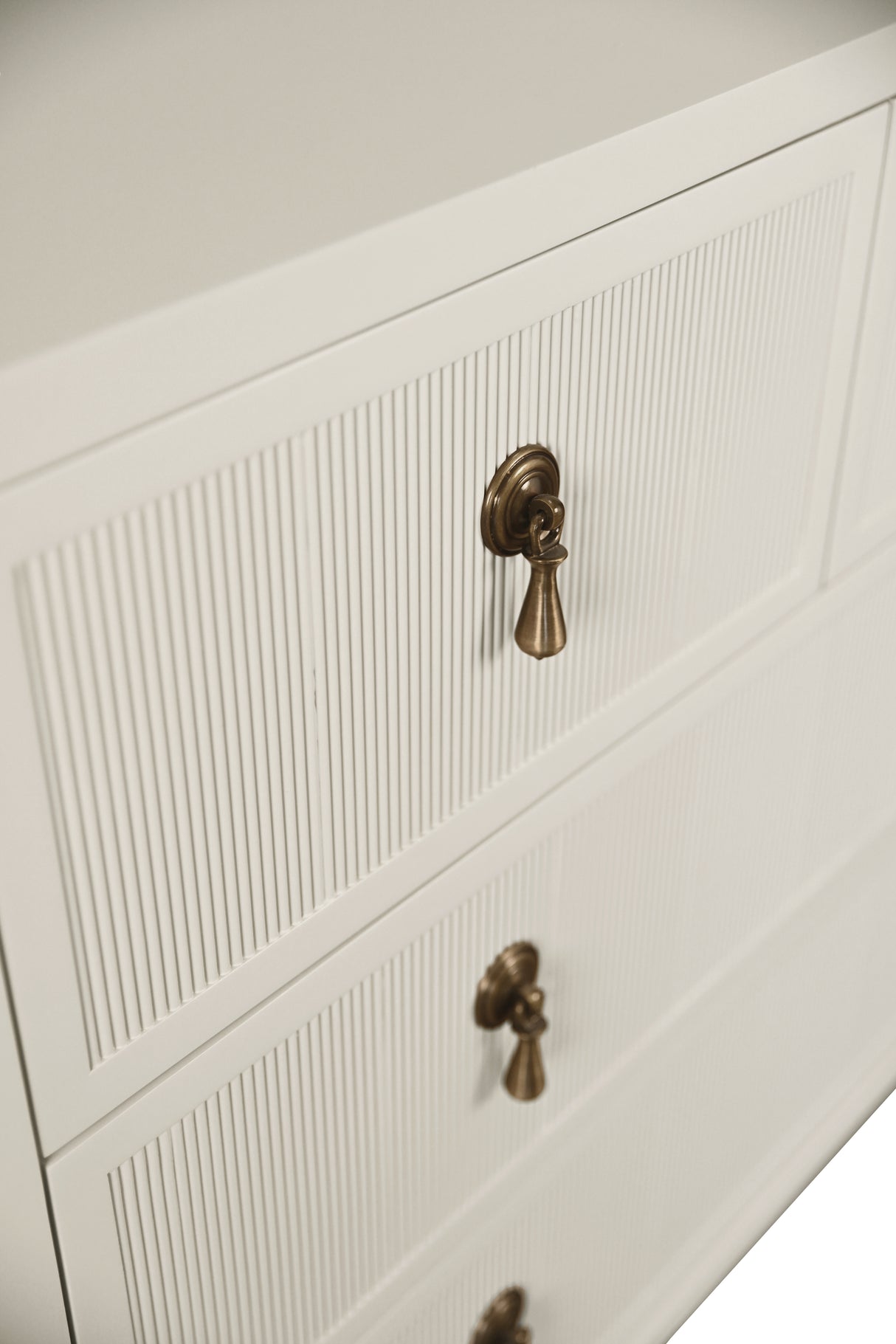 Dresser Hardware Detail - Pascal Antique White Dresser by Worlds Away at Fig Linens and Home