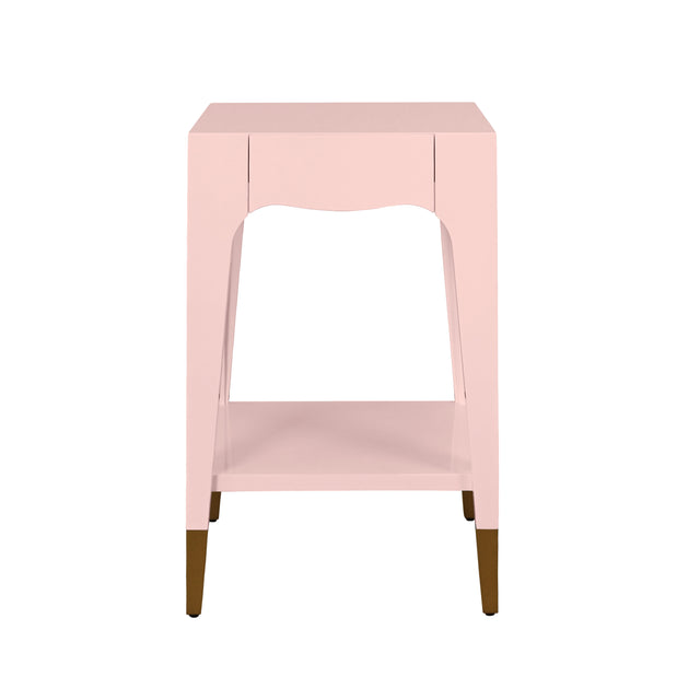 Patti Pink Side Table by Worlds Away | Petite End Table Front View at Fig Linens and Home