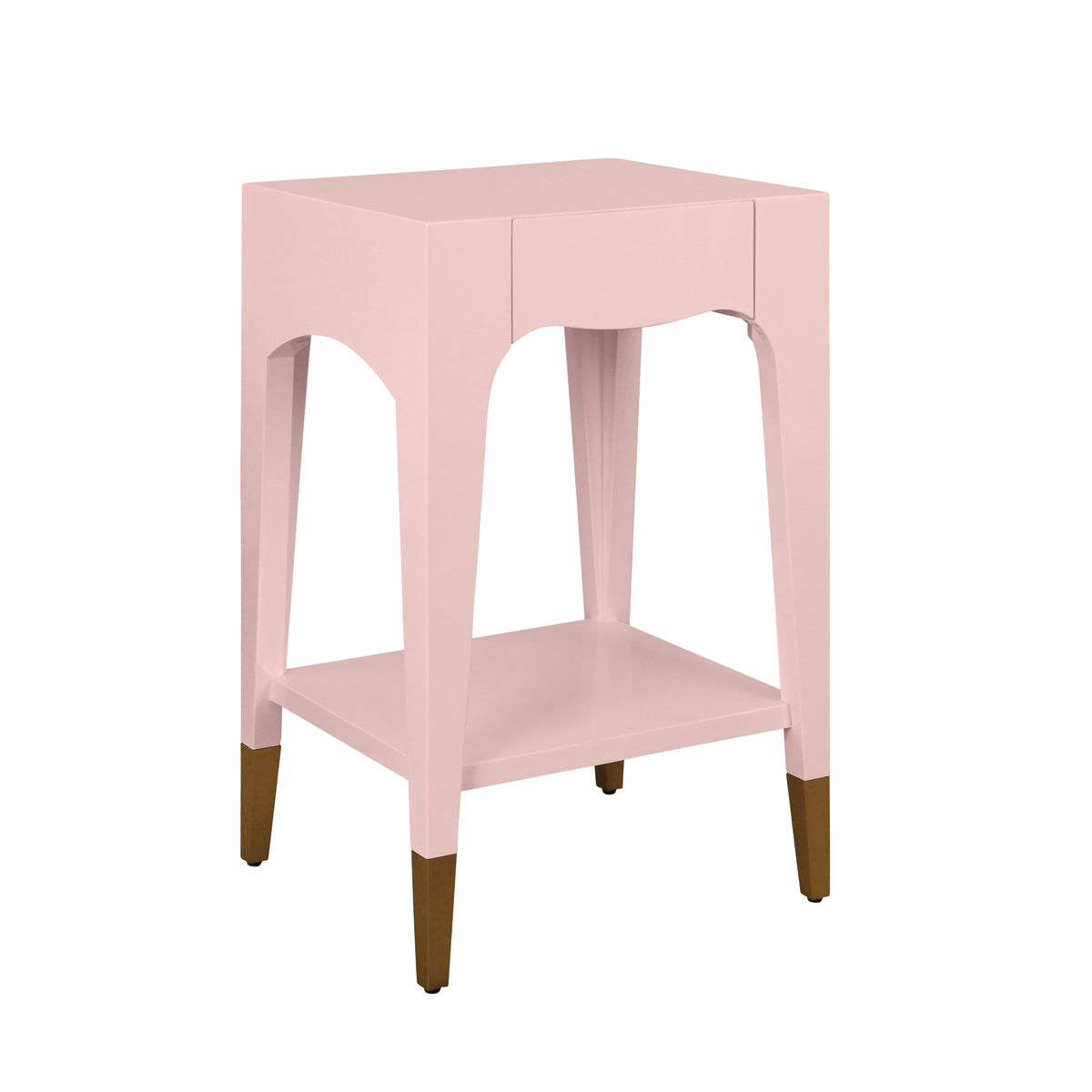 Patti Pink Side Table by Worlds Away | Petite End Table Angle View 2 at Fig Linens and Home