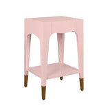 Patti Pink Side Table by Worlds Away | Petite End Table Angle View 2 at Fig Linens and Home