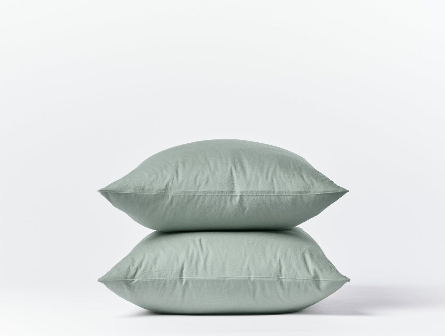 Pillowcases - Sage Organic Crinkled Percale Sheets by Coyuchi at Fig Linens and Home - View 2