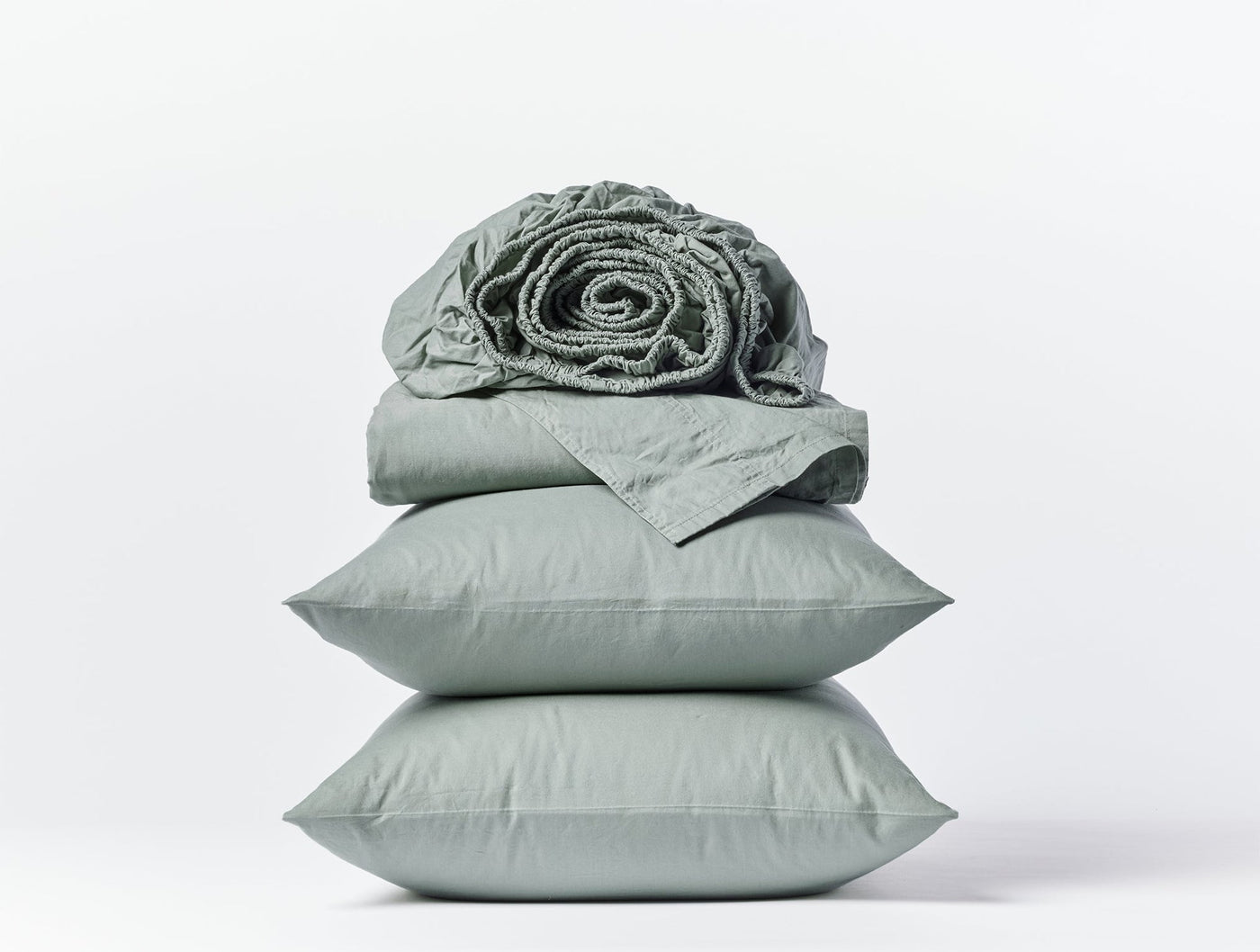 Sage Organic Crinkled Percale Sheet Sets by Coyuchi at Fig Linens and Home