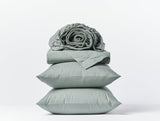 Sage Organic Crinkled Percale Sheet Sets by Coyuchi at Fig Linens and Home