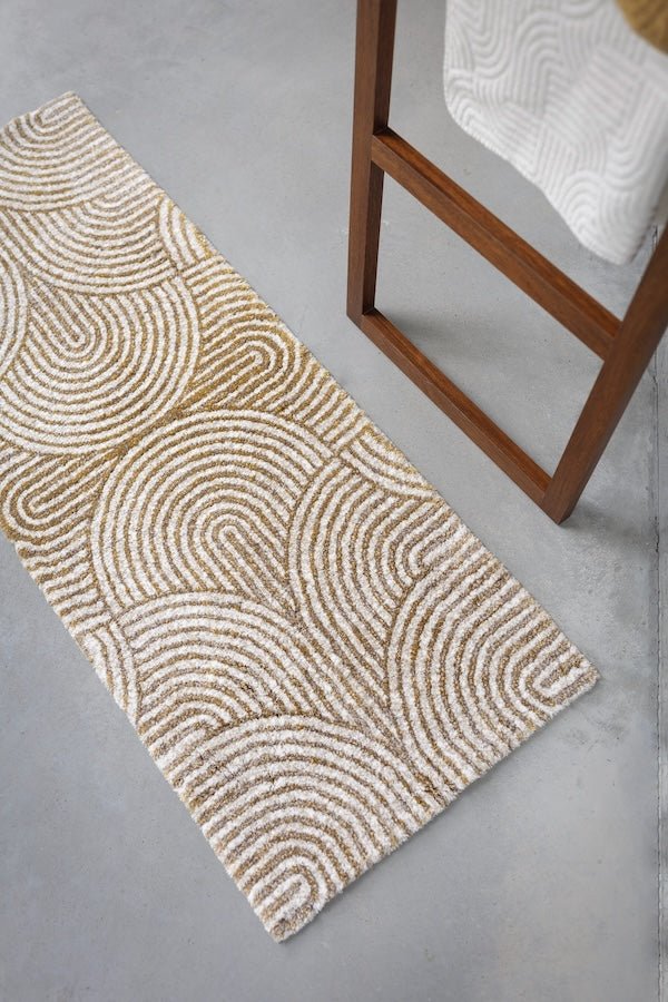 Petal Bath Rug in Linen 770 by Abyss and Habidecor - Runner Bathroom Rug at Fig Linens and home 23" x 63"