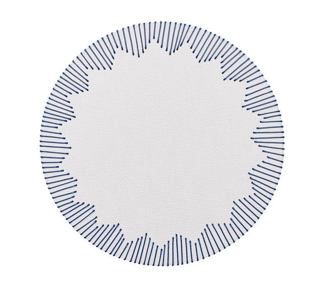 Dream Weaver Placemat in White & Blue by Kim Seybert at Fig Linens and Home