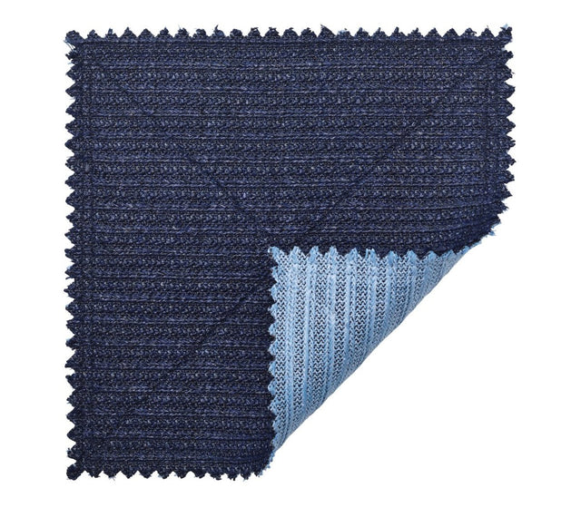 Kim Seybert Vista Placemats Set of 4 in Navy & Periwinkle by Kim Seybert - Navy/Periwinkle Placemats Set of 4 - 15"L x 15"W x 0.1"H at FIG LINENS AND HOME - 1