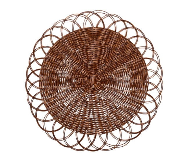 Kim Seybert Alfresco Placemats Set of 4 in Brown by Kim Seybert - Brown Placemats Set of 4 - 15"L x 15"W x 0.15"H at FIG LINENS AND HOME - 1