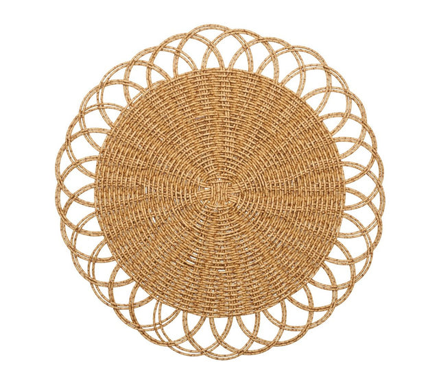 Kim Seybert Alfresco Placemats Set of 4 in Natural by Kim Seybert - Natural Placemats Set of 4 - 15"L x 15"W x 0.15"H at FIG LINENS AND HOME - 1