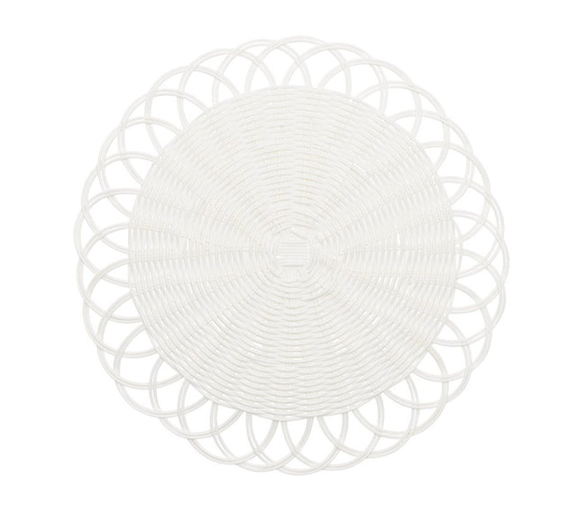Kim Seybert Alfresco Placemats Set of 4 in White by Kim Seybert - White Placemats Set of 4 - 15"L x 15"W x 0.15"H at FIG LINENS AND HOME - 1