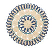 Kim Seybert Casbah Placemat in Natural & Blue Set of 4 by Kim Seybert - Natural/Blue Placemats Set of 4 - 15"L x 15"W x 0.5"H at FIG LINENS AND HOME - 1