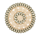 Kim Seybert Casbah Placemat in Natural & Green Set of 4 by Kim Seybert - Natural/Green Placemat Set of 4 - 15"L x 15"W x 0.5"H at FIG LINENS AND HOME - 1