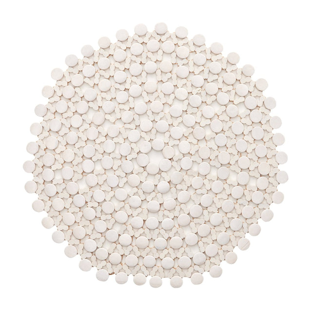 Round Bamboo Placemat in White by Kim Seybert at Fig Linens and Home