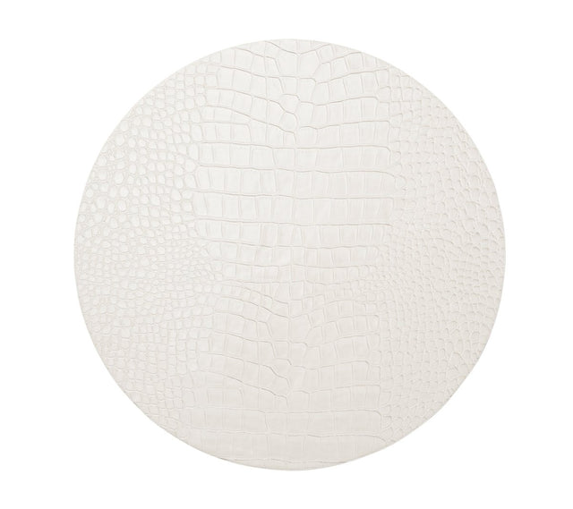 Croco Placemat in White by Kim Seybert at Fig Linens and Home
