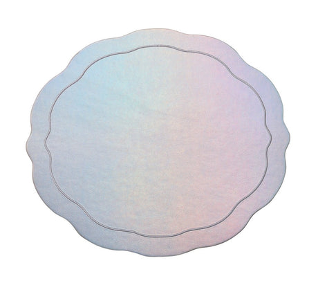 Kim Seybert Tailored Placemat in Iridescent & Silver Set of 4 by Kim Seybert - IRIDESCENT/SILVER 17.25"L x 15"W x 0.1"H Placemat - Set of 4 at FIG LINENS AND HOME - 2
