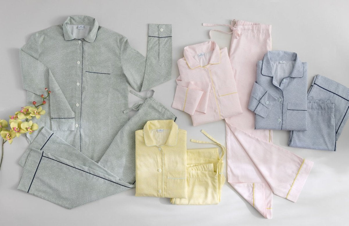 Matouk Jasper Cotton Pajamas at Fig Linens and Home Westport - All colors 1 - PJ Sets with Piping