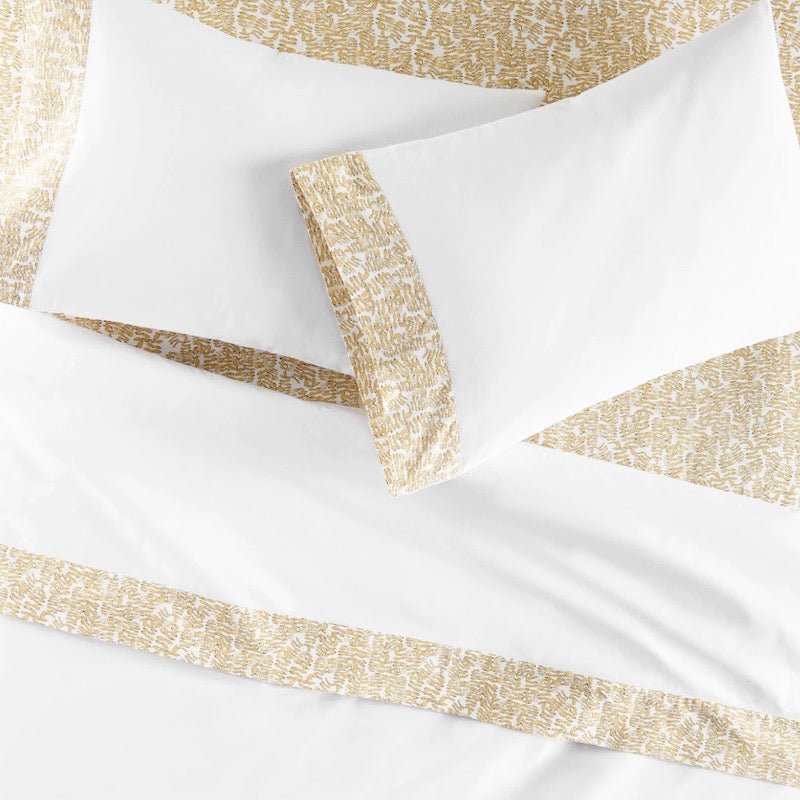 Honey Yellow Fern Cuff Bed Sheets | Peacock Alley Sheets at Fig Linens and Home