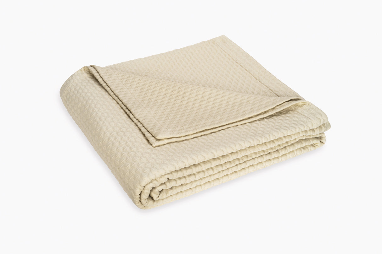 Perla Coverlet by Matouk in Almond at Fig Linens and Home