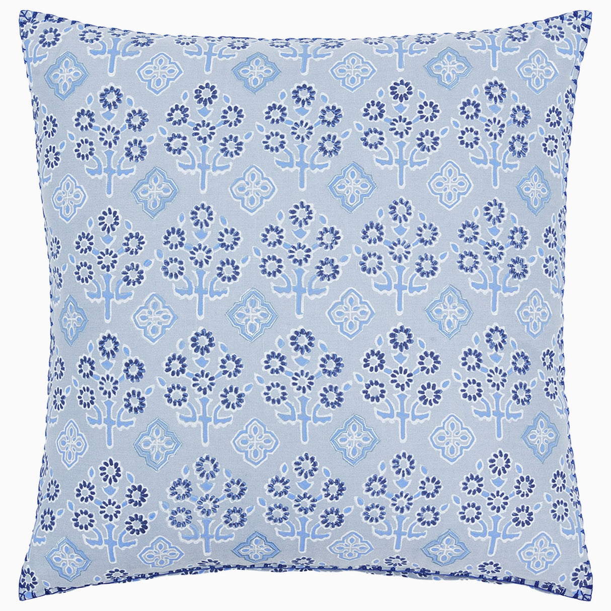 Aanan Light Indigo Pillow by John Robshaw at Fig Linens and Home - 1