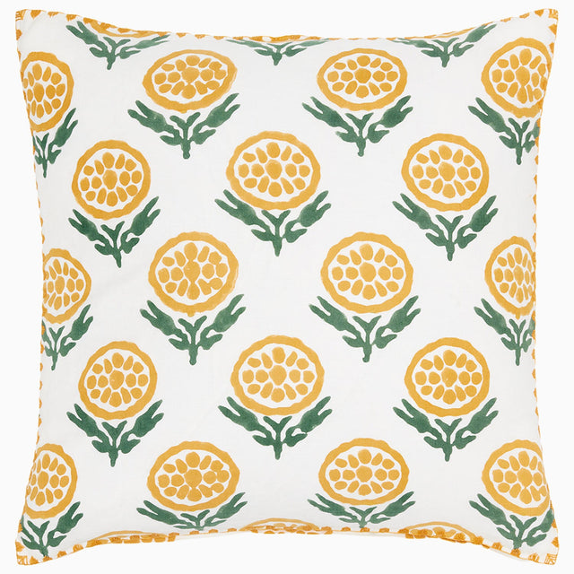 Anisha Marigold Pillow by John Robshaw at Fig Linens and Home - 1