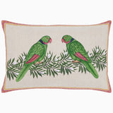 Parrots in Love Pillow by John Robshaw at Fig Linens and Home - 1