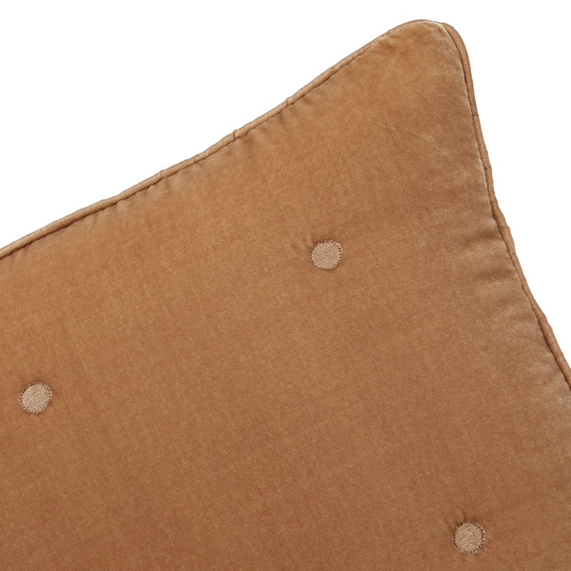 Detail of Silk Velvet Cushion - Yves Delorme Cocon Sienna Decorative Pillow