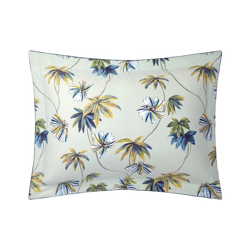 Pillow Sham Front - Yves Delorme Tropical Green Bedding - Organic Cotton at Fig Linens and Home
