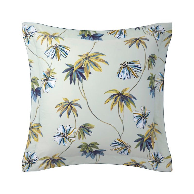 Euro Sham Front - Yves Delorme Tropical Green Bedding - Organic Cotton at Fig Linens and Home
