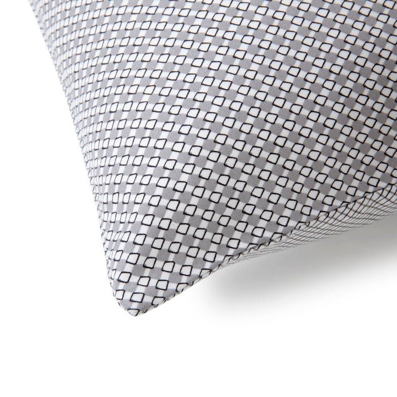 Detail of pillow corner - Yves Delorme Alton Grey Bedding | Hugo Boss at Fig Linens and Home