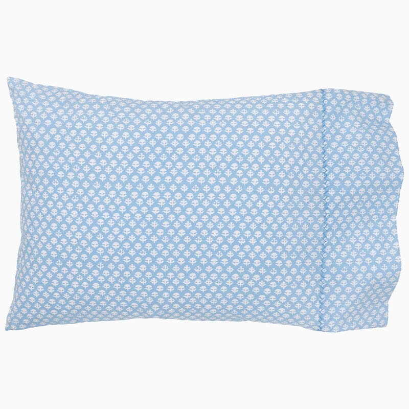 Pillowcases - John Robshaw Bindi Light Indigo Blue Organic Cotton Bedding - Fig Linens and Home
