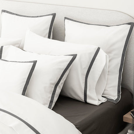 Apparat Dark Grey 21" X 26" Standard Shams by Le Jacquard Français - 9at Fig Linens and Home - 4