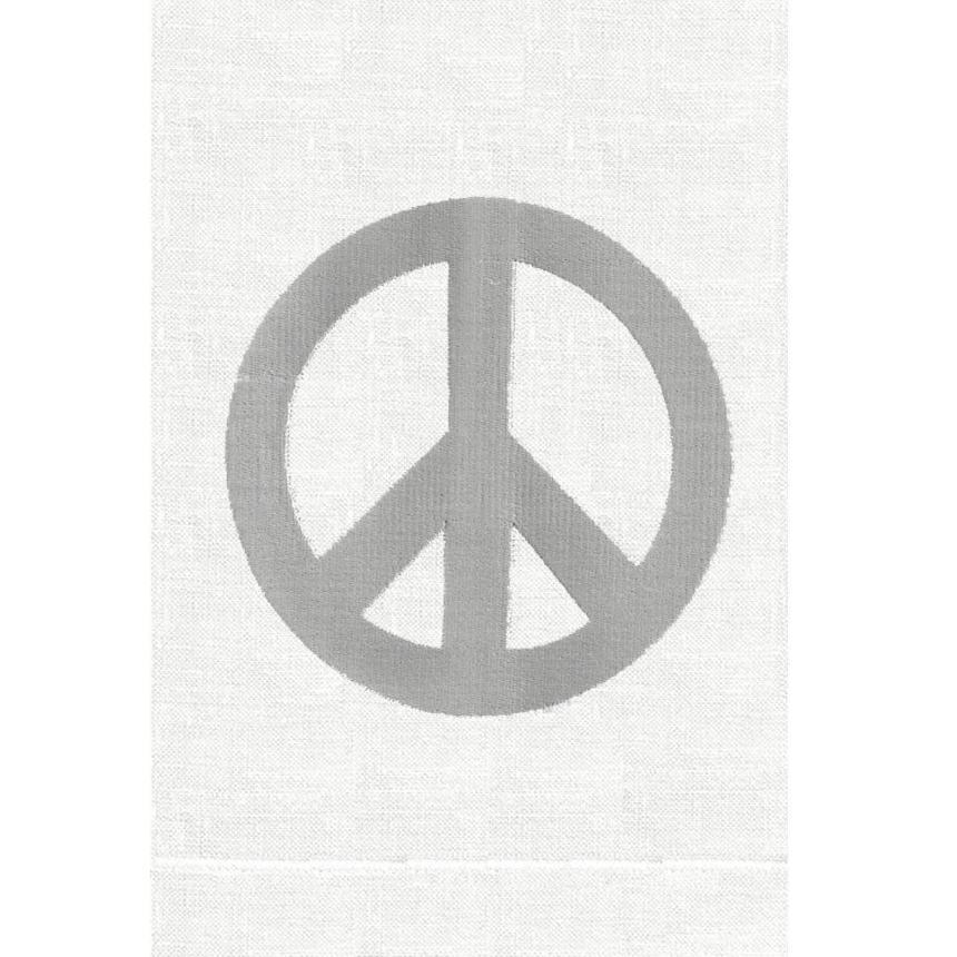 Silver Peace Sign Linen Guest Towels | Fig Linens