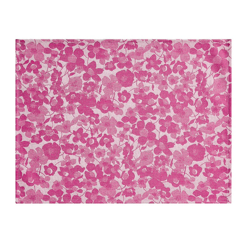 Coated placemat - a la carte mille fleurs pink coated placemat by le jacquard français
