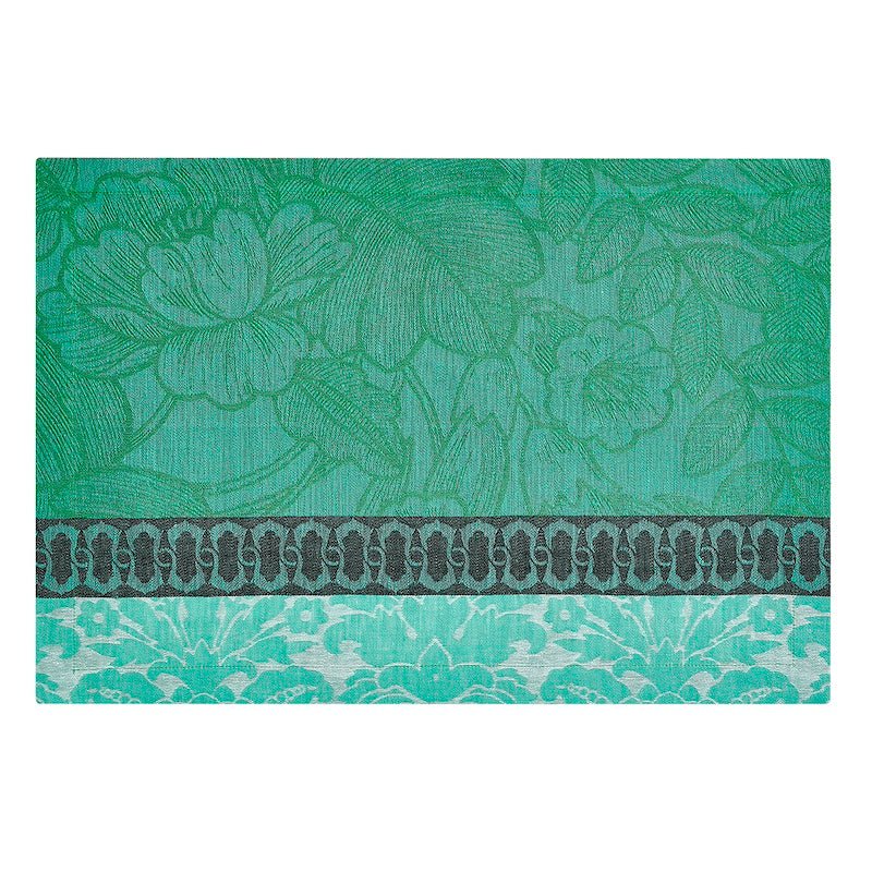 escapade tropicale green placemat by le jacquard français 2