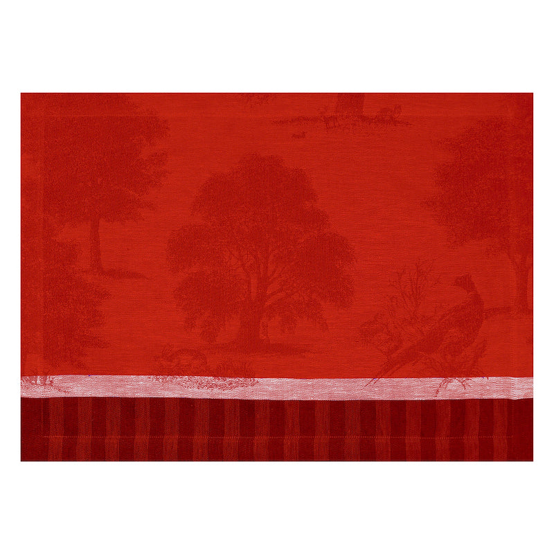 Rectangle Oblong Placemat - Souveraine Red Placemats | Holiday Table Linens by Le Jacquard Français