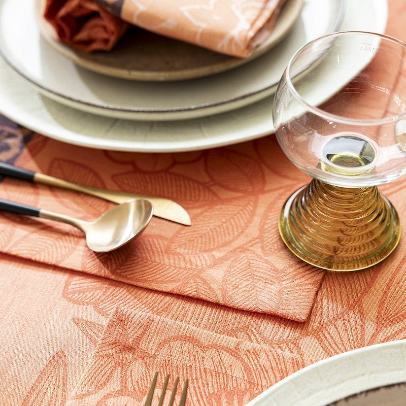 escapade tropicale orange placemat by le jacquard français