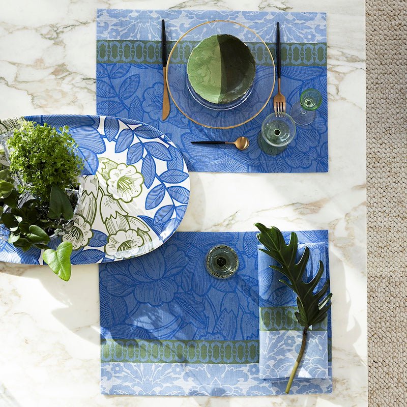 escapade tropicale blue placemat by le jacquard français 1
