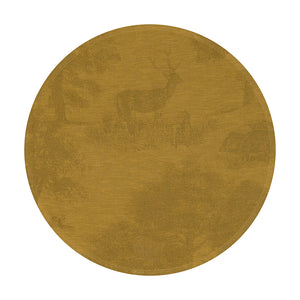 Round Circular Placemat - Souveraine Gold Holiday Table Linens by Le Jacquard Francais
